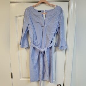 Talbots Light Blue Striped Dress with Belt